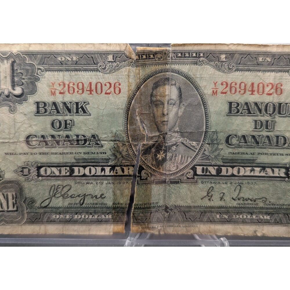 Canada 1937 One Dollar Banknote — King George VI — Y/M 2694026